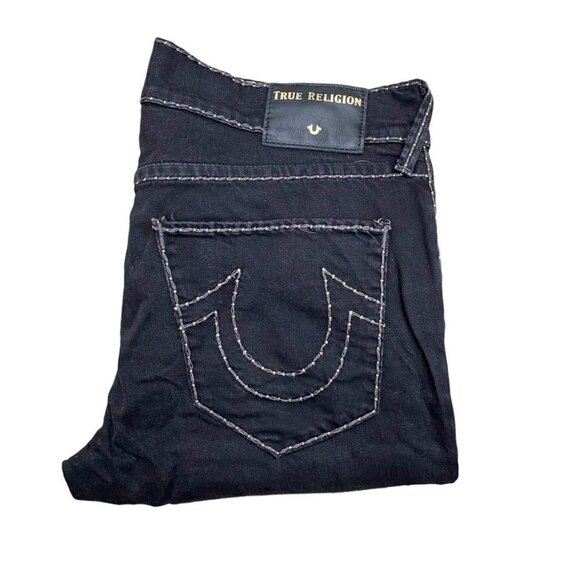 True Religion Jeans Size 34 GENO CABLESTITCH Black - Picture 2 of 7